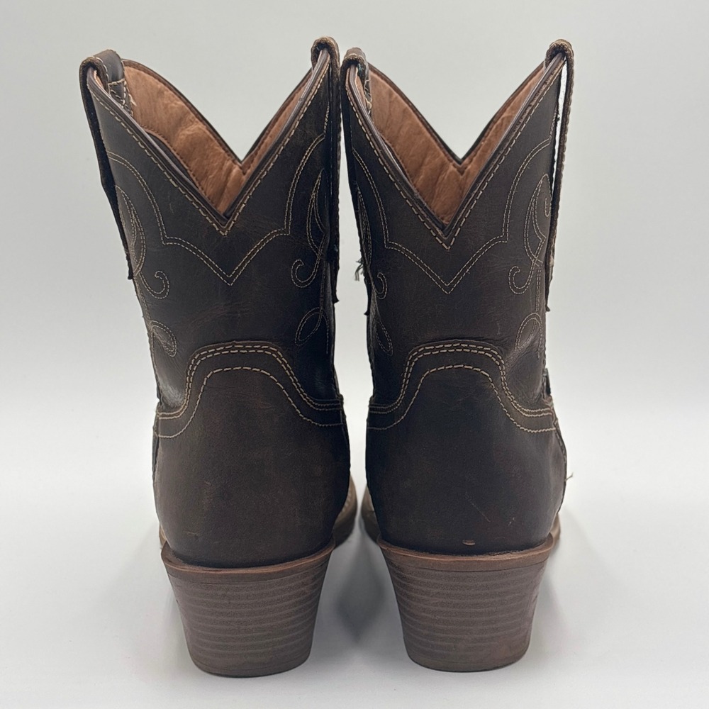 Justin Womens Cowboy Boots Size 10B Brown Leather Square Toe MJ2103 Gypsy - Picture 3 of 10
